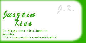 jusztin kiss business card